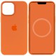 Чохол Silicone case (AAA) with Magsafe and Animation для Apple iPhone 12 Pro Max (6.7") Помаранчевий / Kumquat
