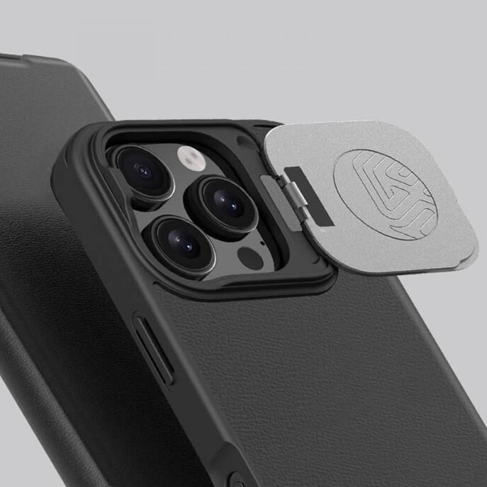 Шкіряний чохол-книжка Nillkin Qin Prop Plain Camshield для Apple iPhone 16 Pro Max (6.9") Classic Black