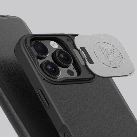 Шкіряний чохол-книжка Nillkin Qin Prop Plain Camshield для Apple iPhone 16 Pro Max (6.9") Classic Black