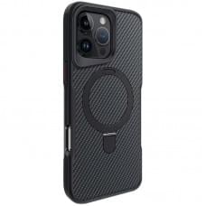 TPU+PC чохол Metal Buttons with MagSafe Carbon Ring для Apple iPhone 16 Pro Max (6.9") Чорний