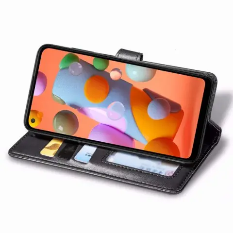 Шкіряний чохол-книжка GETMAN Gallant (PU) для Samsung Galaxy A11 Чорний