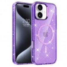 Чохол TPU Eclipse Sparkle (MagFit) для Apple iPhone 16 (6.1") Purple