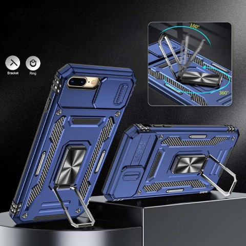 Ударостійкий чохол Camshield Army Ring для Apple iPhone 7 plus / 8 plus (5.5") Синій / Navy