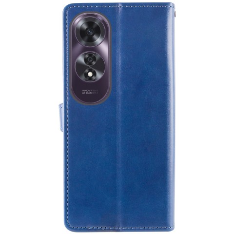 Шкіряний чохол-книжка GETMAN Gallant (PU) для Oppo A60 4G Синій