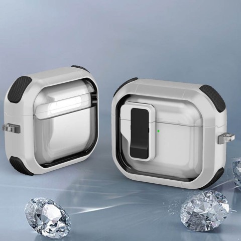 Футляр протиударний Locking Button для навушників Airpods 4 White