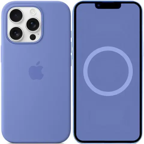 Чохол Silicone case (AAA) with Magsafe and Animation (button) для Apple iPhone 16 Pro (6.3") Periwinkle
