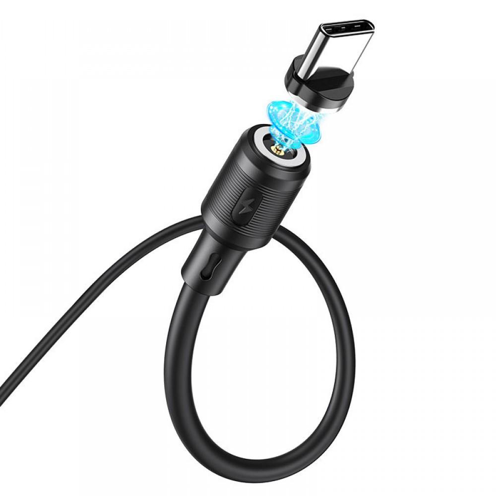 Дата кабель Hoco X52 "Sereno magnetic" USB to Type-C (1m) Чорний