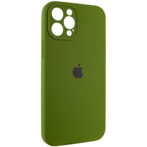 Чохол Silicone Case Full Camera Protective (AA) для Apple iPhone 12 Pro (6.1") Зелений / Dark Olive