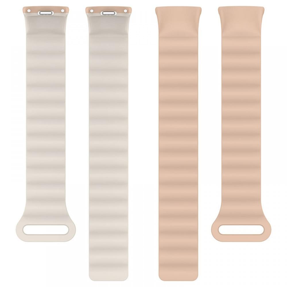 Ремінець Dual-color Magnetic для Xiaomi Mi Band 9/8/10 Beige / White