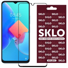 Захисне скло SKLO 3D (full glue) для TECNO Spark 8C / Spark Go 2022 (KG5m) Чорний