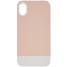 Чохол TPU+PC Bichromatic для Apple iPhone X / XS (5.8") Grey-beige / White