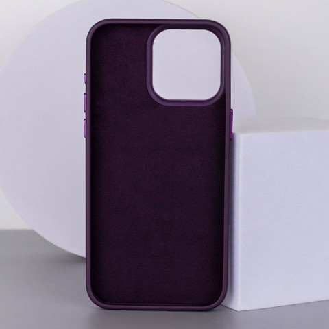 Шкіряний чохол Bonbon Leather Metal Style with MagSafe для Apple iPhone 15 Plus (6.7") Фіолетовий / Dark Purple