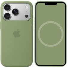 Чохол Silicone case (AAA) with Magsafe and Animation для Apple iPhone 17 Pro Max (6.9") Light Moss