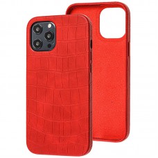 Шкіряний чохол Croco Leather для Apple iPhone 12 Pro Max (6.7") Red