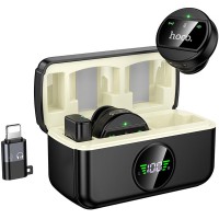 Петличний бездротовий мікрофон Hoco L22 Bright 2in1 (Lightning/Type-C) Black