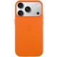 Чохол шкіряний Leather Case (AA) with MagSafe and Animation для Apple iPhone 17 Pro (6.3") Orange