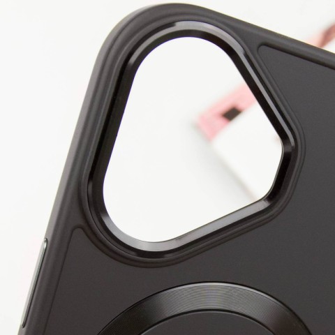 TPU чохол Bonbon Metal Style with MagSafe для Apple iPhone 16 (6.1") Чорний / Black