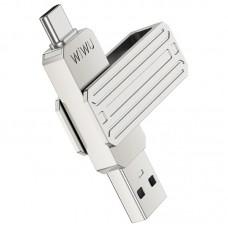 Флеш-драйв USB 3.0 Flash Drive WIWU Wi-FD001 3 in 1 32GB Silver