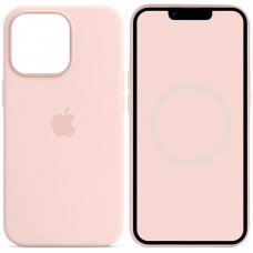 Чохол Silicone case (AAA) with Magsafe and Animation для Apple iPhone 14 Pro Max (6.7") Рожевий / Chalk Pink