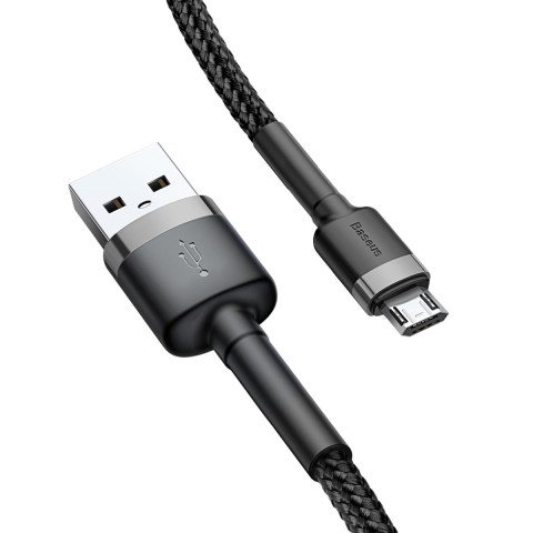 Дата кабель Baseus Cafule MicroUSB Cable 1.5A (2m) (CAMKLF-C) Сірий / Чорний