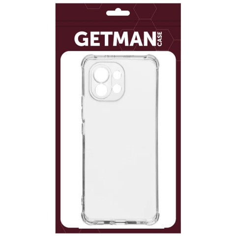 TPU чохол GETMAN Ease logo посилені кути Full Camera для Xiaomi Mi 11 Lite Безбарвний (прозорий)
