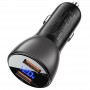 АЗУ Acefast B7 metal car charger 45W (USB-A + USB-A) with digital display