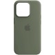Чохол Silicone case (AAA) full with Magsafe and Animation для Apple iPhone 14 Pro Max (6.7") Зелений / Olive