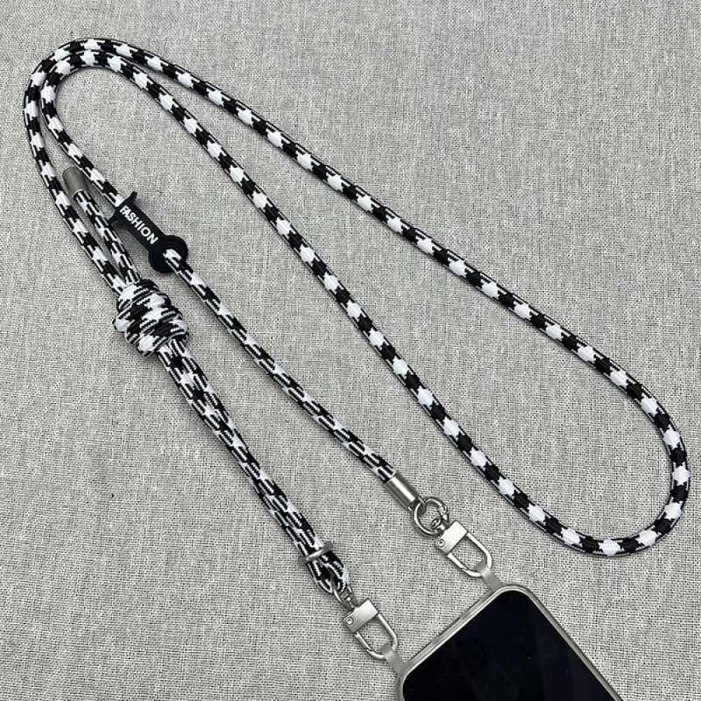 Шнурок із двома кріпленнями (8 мм) 150 см Black / White