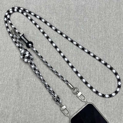 Шнурок із двома кріпленнями (8 мм) 150 см Black / White