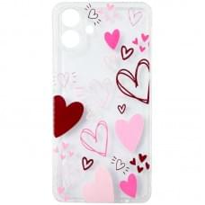 Чохол TPU Clear Joy для Motorola Moto G06 Hearts Чохол TPU Clear Joy для Motorola Moto G06 Hearts