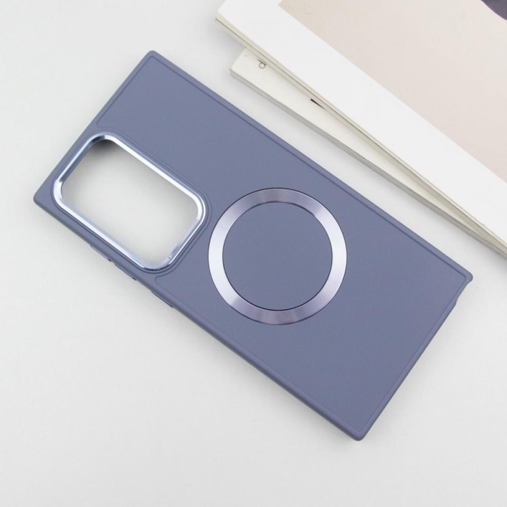 TPU чохол Bonbon Metal Style with MagSafe для Samsung Galaxy S24 Ultra Сірий / Lavender