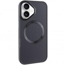 TPU чохол Bonbon Metal Style with MagSafe для Apple iPhone 16 (6.1") Чорний / Black