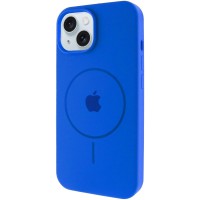 Чохол Silicone Case Full Protective (AA) with MagSafe для Apple iPhone 15 Plus (6.7") Синій / Capri Blue