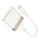 Перехідник Hoco UA40 Crystal 2in1 Lightning to SD/TF (0.15m) Apricot