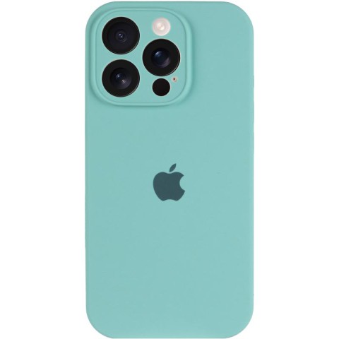 Чохол Silicone Case Full Camera Protective (AA) для Apple iPhone 14 Pro (6.1") Бірюзовий / Marine Green
