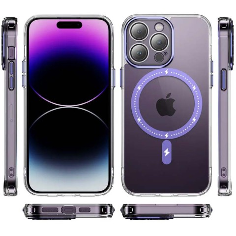 Чохол TPU+PC Colorful with MagSafe для Apple iPhone 14 Pro (6.1") Purple