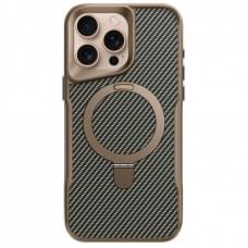 TPU+PC чехол Metal Buttons with MagSafe Carbon Ring для Apple iPhone 15 Pro (6.1")