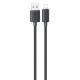 Дата кабель USAMS US-SJ689 Striped KY Ser. USB to Lightning 2.4A (1m) Black