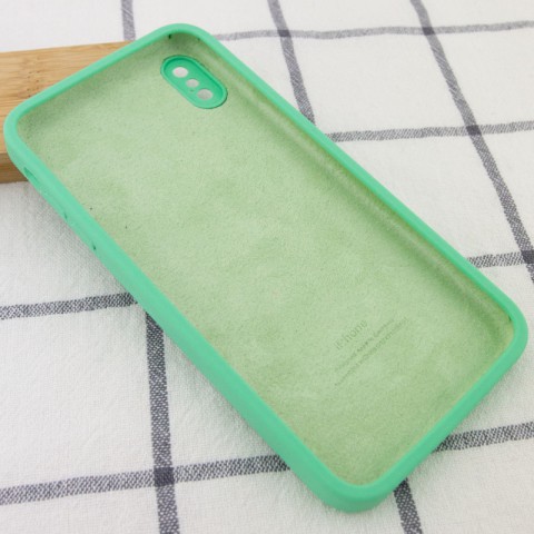Чохол Silicone Case Square Full Camera Protective (AA) для Apple iPhone XS Max (6.5") Зелений / Spearmint