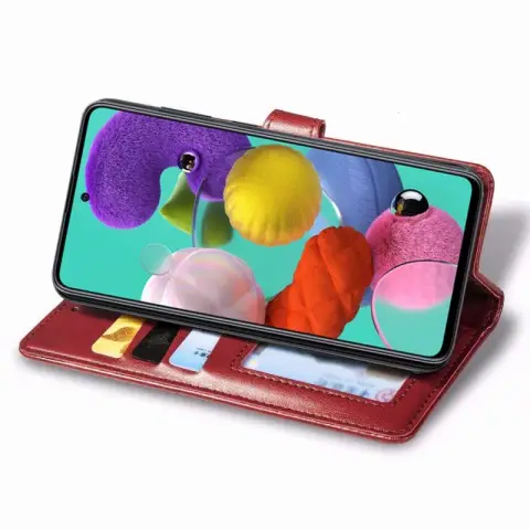 Шкіряний чохол-книжка GETMAN Gallant (PU) для Samsung Galaxy A51 Червоний