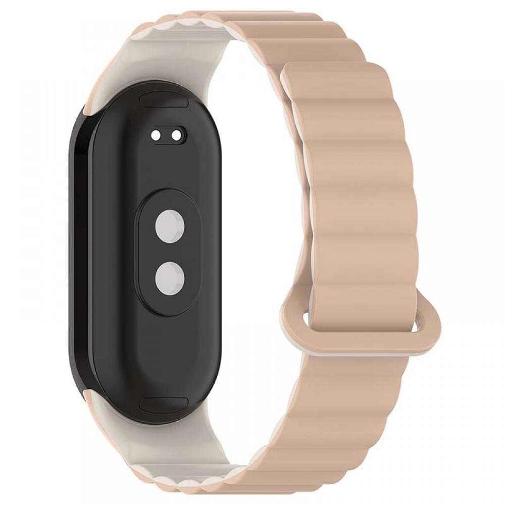 Ремінець Dual-color Magnetic для Xiaomi Mi Band 9/8/10 Beige / White