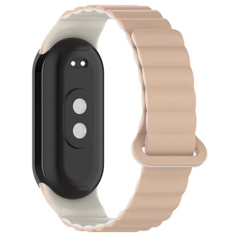 Ремінець Dual-color Magnetic для Xiaomi Mi Band 9/8/10 Beige / White