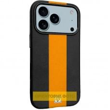 Шкіряний чохол Rally with MagSafe для Apple iPhone 17 (6.3") Black / Orange