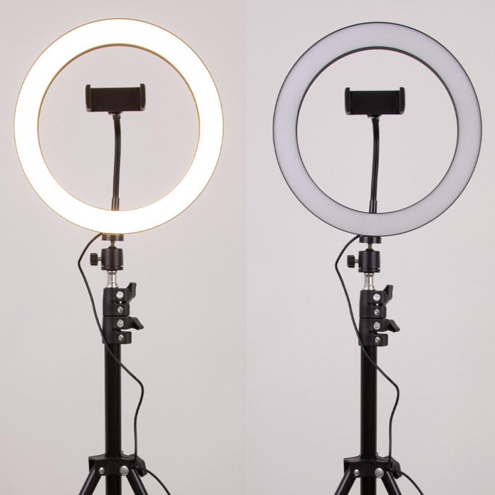 Кольцевая светодиодная LED лампа Flat Ring 10" + tripod 2.1m