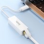 Перехідник Hoco UA22 Acquire Type-C ethernet adapter (100 Mbps) White
