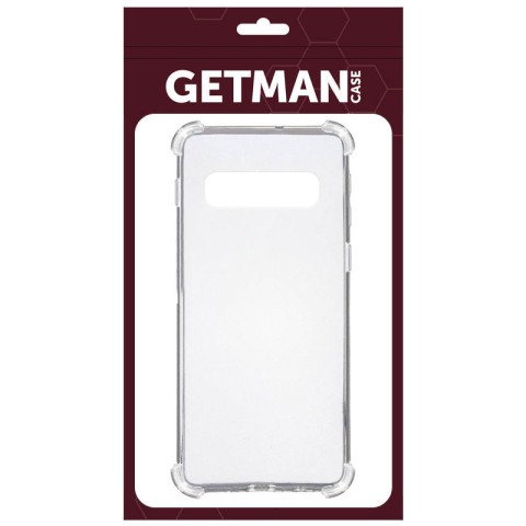 TPU чохол GETMAN Ease logo посилені кути для Samsung Galaxy S10+ Безбарвний (прозорий)