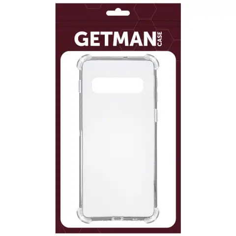 TPU чохол GETMAN Ease logo посилені кути для Samsung Galaxy S10+ Безбарвний (прозорий)