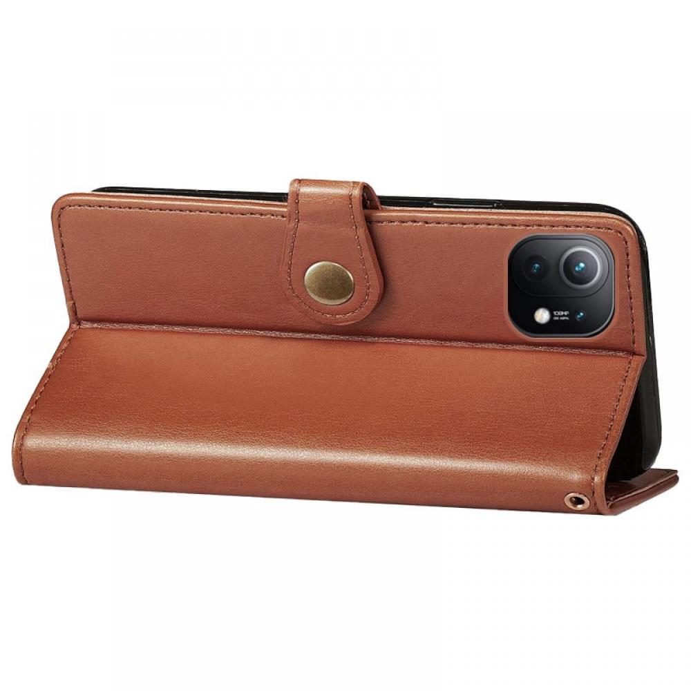 Шкіряний чохол-книжка GETMAN Gallant (PU) для Xiaomi Mi 11 Коричневий