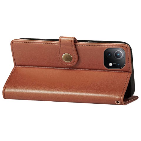 Шкіряний чохол-книжка GETMAN Gallant (PU) для Xiaomi Mi 11 Коричневий