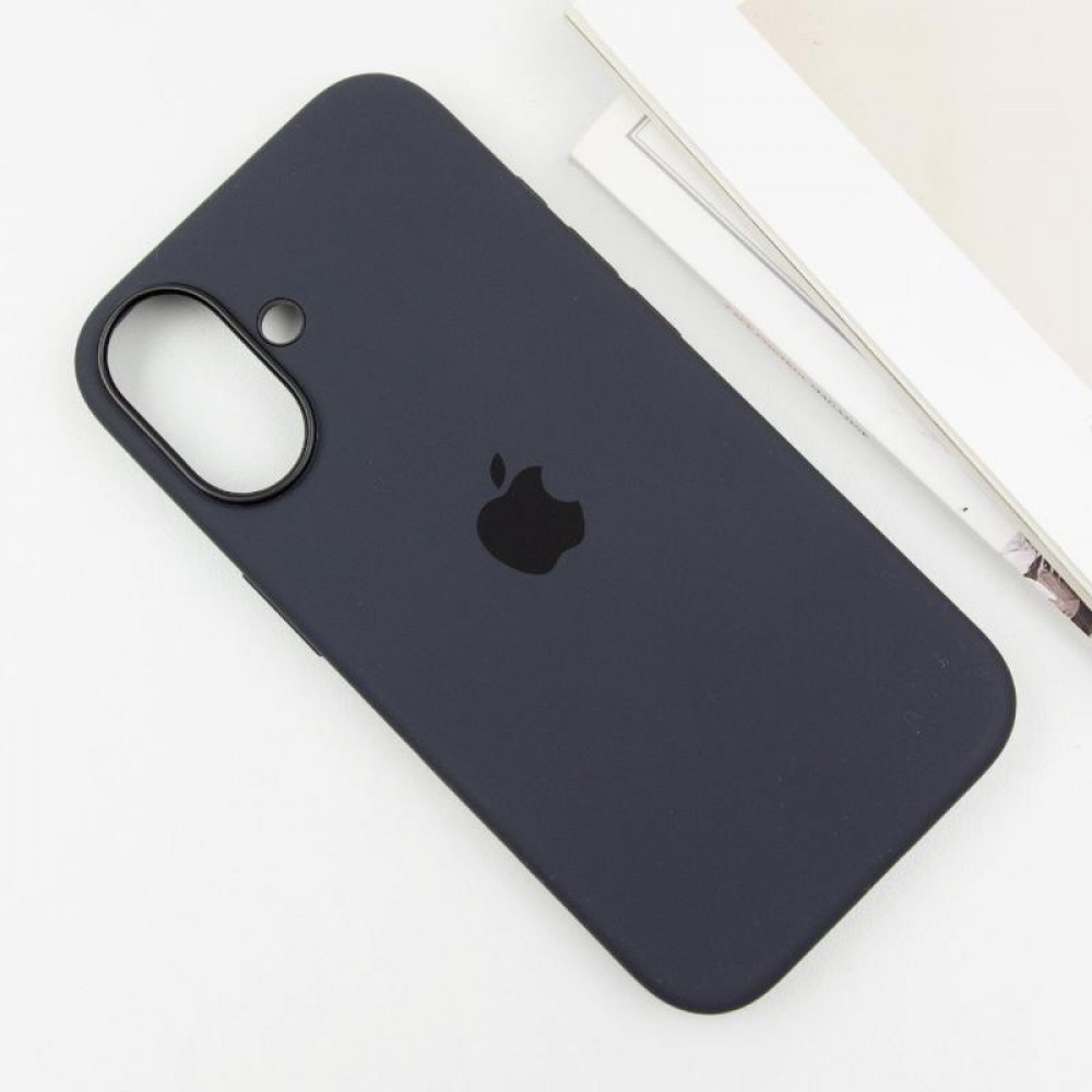 Чохол Silicone case (AAA) with Magsafe and Animation (button) для Apple iPhone 16 Plus (6.7") Black